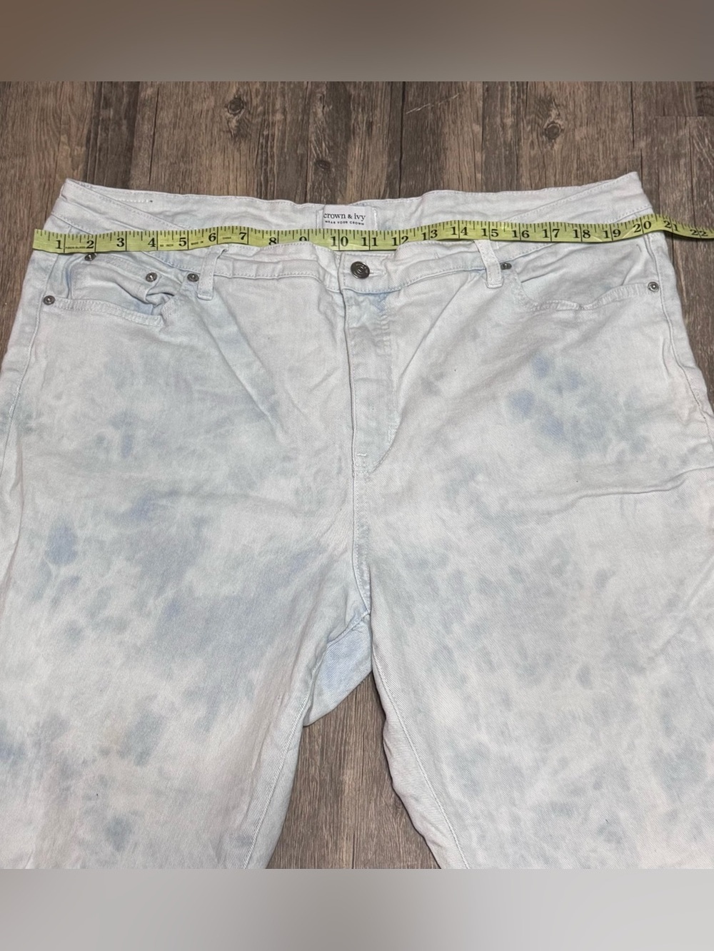 Crown & Ivy High-Rise Vintage Straight Destructed Jeans Women 20W - Picture 9 of 16